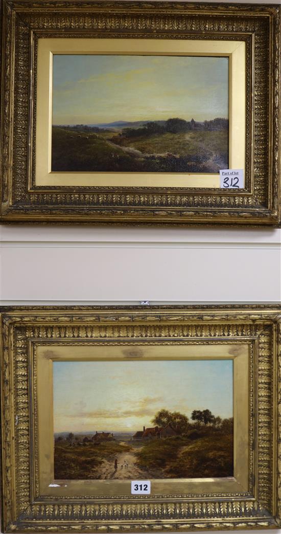 * Gilbert, Evening near Gomershall, Surrey and a similar landscape 20 x 29.5cm